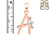 Opal & White Topaz Alphabet A Pendant OPL-RDA-1.