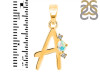 Opal & White Topaz Alphabet A Pendant OPL-RDA-1.