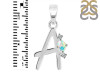 Opal & White Topaz Alphabet A Pendant OPL-RDA-1.