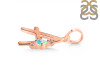 Opal & White Topaz Alphabet A Pendant OPL-RDA-1.