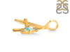 Opal & White Topaz Alphabet A Pendant OPL-RDA-1.
