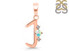 Opal & White Topaz Alphabet J Pendant OPL-RDA-10.