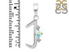Opal & White Topaz Alphabet J Pendant OPL-RDA-10.