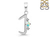 Opal & White Topaz Alphabet J Pendant OPL-RDA-10.