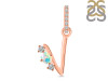 Opal & White Topaz Alphabet V Pendant OPL-RDA-100.