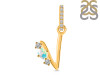 Opal & White Topaz Alphabet V Pendant OPL-RDA-100.