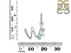 Opal & White Topaz Alphabet W Pendant OPL-RDA-101.