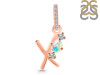 Opal & White Topaz Alphabet X Pendant OPL-RDA-102.