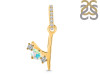 Opal & White Topaz Alphabet Y Pendant OPL-RDA-103.