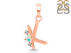 Opal & White Topaz Alphabet K Pendant OPL-RDA-11.