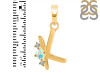 Opal & White Topaz Alphabet K Pendant OPL-RDA-11.