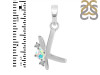 Opal & White Topaz Alphabet K Pendant OPL-RDA-11.