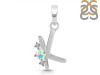 Opal & White Topaz Alphabet K Pendant OPL-RDA-11.
