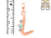 Opal & White Topaz Alphabet L Pendant OPL-RDA-12.