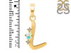 Opal & White Topaz Alphabet L Pendant OPL-RDA-12.