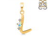 Opal & White Topaz Alphabet L Pendant OPL-RDA-12.