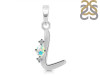 Opal & White Topaz Alphabet L Pendant OPL-RDA-12.