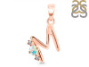 Opal & White Topaz Alphabet M Pendant OPL-RDA-13.
