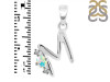 Opal & White Topaz Alphabet M Pendant OPL-RDA-13.