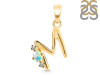 Opal & White Topaz Alphabet M Pendant OPL-RDA-13.