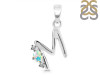 Opal & White Topaz Alphabet M Pendant OPL-RDA-13.
