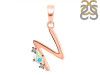 Opal & White Topaz Alphabet N Pendant OPL-RDA-14.