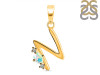 Opal & White Topaz Alphabet N Pendant OPL-RDA-14.