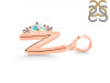 Opal & White Topaz Alphabet N Pendant OPL-RDA-14.