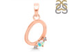 Opal & White Topaz Alphabet O Pendant OPL-RDA-15.