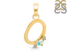 Opal & White Topaz Alphabet O Pendant OPL-RDA-15.