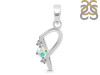 Opal & White Topaz Alphabet P Pendant OPL-RDA-16.
