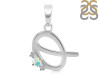 Opal & White Topaz Alphabet Q Pendant OPL-RDA-17.