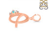 Opal & White Topaz Alphabet Q Pendant OPL-RDA-17.