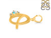 Opal & White Topaz Alphabet Q Pendant OPL-RDA-17.
