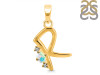 Opal & White Topaz Alphabet R Pendant OPL-RDA-18.