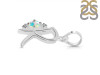 Opal & White Topaz Alphabet R Pendant OPL-RDA-18.
