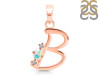 Opal & White Topaz Alphabet B Pendant OPL-RDA-2.