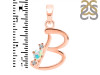 Opal & White Topaz Alphabet B Pendant OPL-RDA-2.