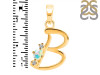 Opal & White Topaz Alphabet B Pendant OPL-RDA-2.