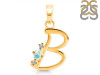 Opal & White Topaz Alphabet B Pendant OPL-RDA-2.