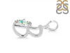 Opal & White Topaz Alphabet B Pendant OPL-RDA-2.
