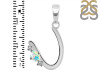 Opal & White Topaz Alphabet U Pendant OPL-RDA-21.
