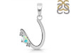Opal & White Topaz Alphabet U Pendant OPL-RDA-21.