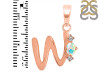 Opal & White Topaz Alphabet W Pendant OPL-RDA-23.