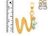 Opal & White Topaz Alphabet W Pendant OPL-RDA-23.