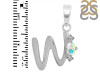 Opal & White Topaz Alphabet W Pendant OPL-RDA-23.