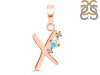 Opal & White Topaz Alphabet X Pendant OPL-RDA-24.