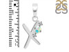 Opal & White Topaz Alphabet X Pendant OPL-RDA-24.