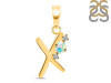 Opal & White Topaz Alphabet X Pendant OPL-RDA-24.
