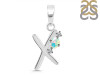 Opal & White Topaz Alphabet X Pendant OPL-RDA-24.
